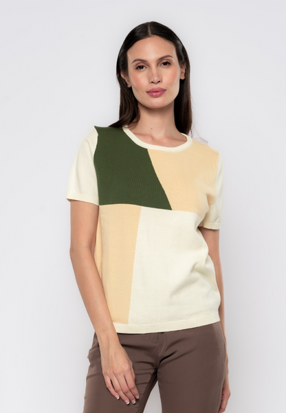 Beatrix Geometric Flatknit Top