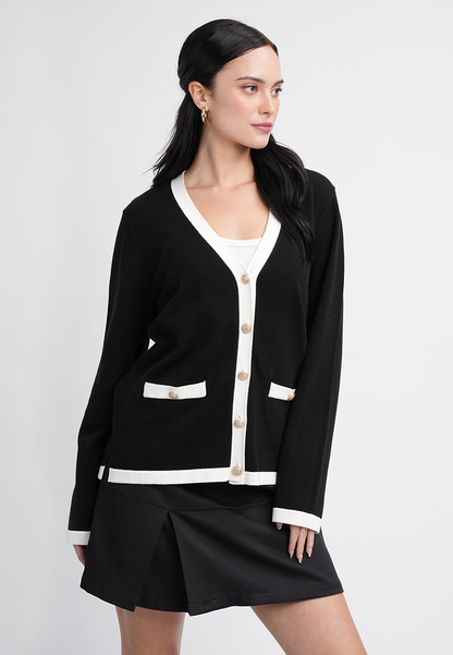 Amelia Signature Button-Up Knit Cardigan