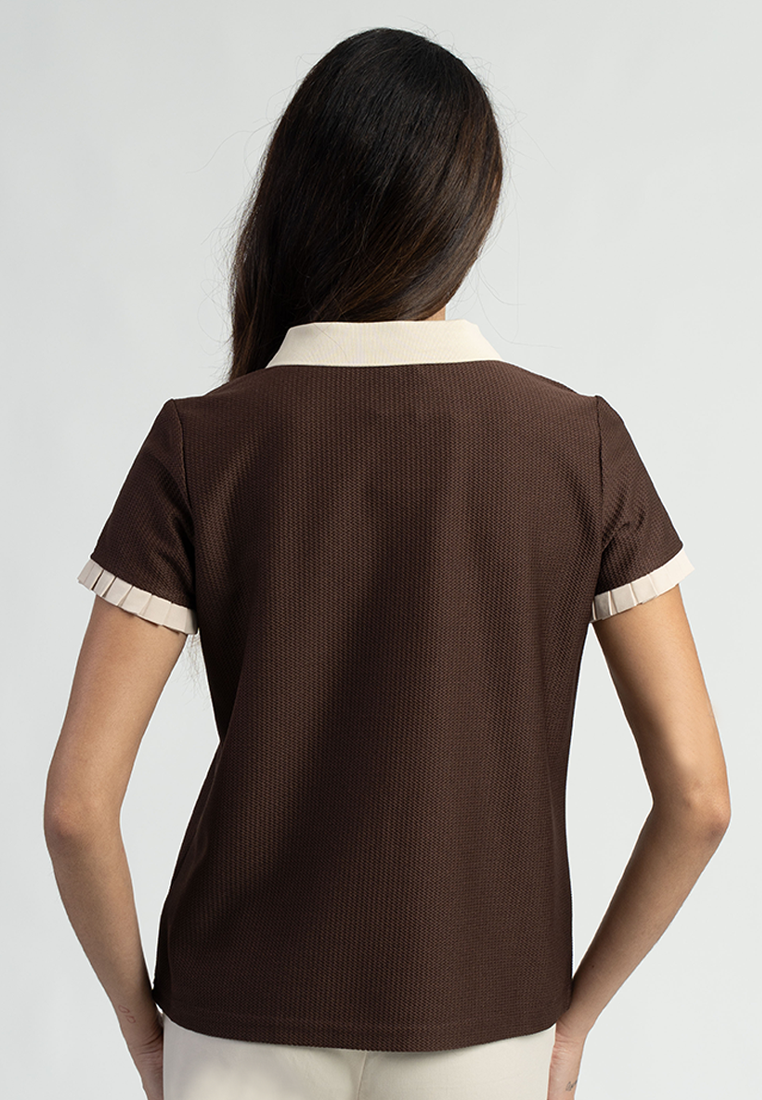 Solara Contrast-collared Polo Top