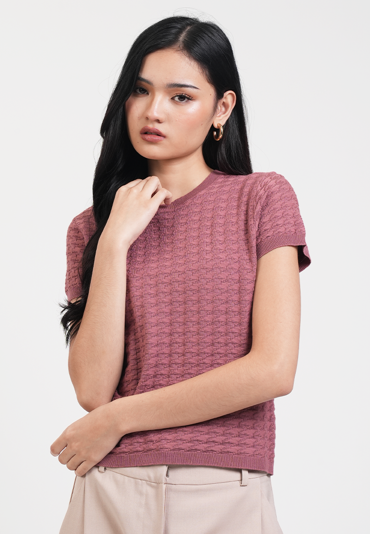 Chantel Textured Waffle Knit Top