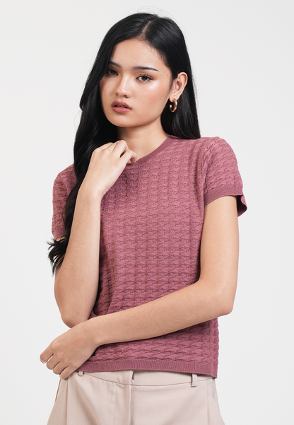 Chantel Textured Waffle Knit Top