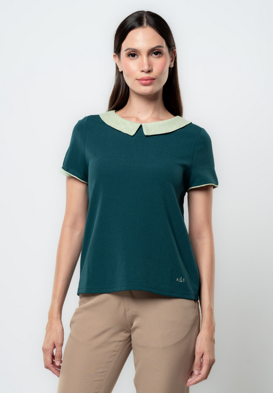 Vela Polyester Jacquard Knit Top