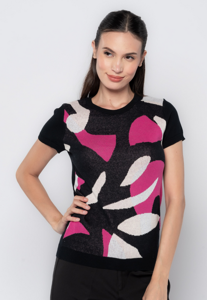 Abstract Flat Knit Top