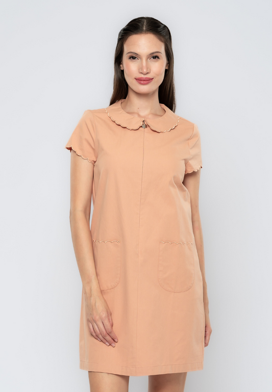 Bridgette Scalloped Detail Shift Dress