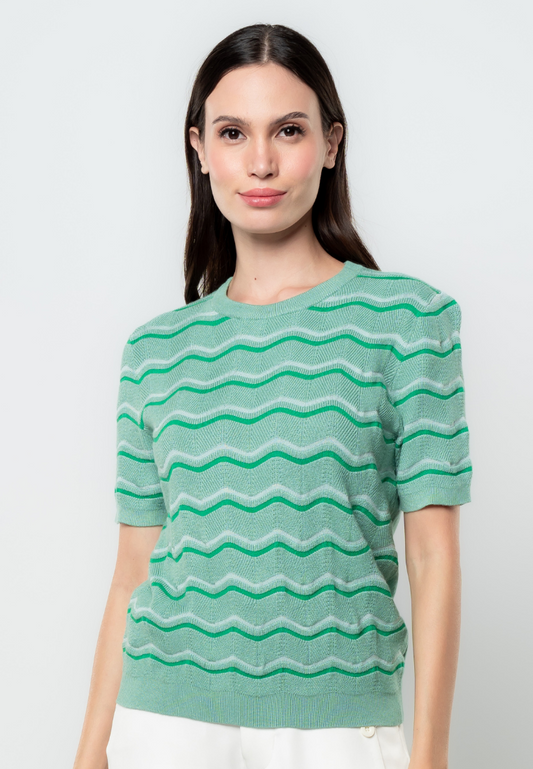 Joy Loose Fit ZigZag Flat Knit Top