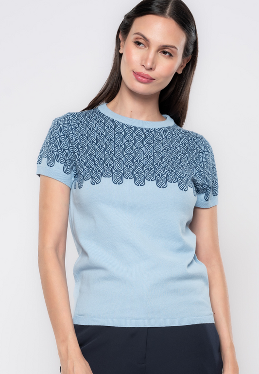 Bellamy Honeycomb Printed Knit Top