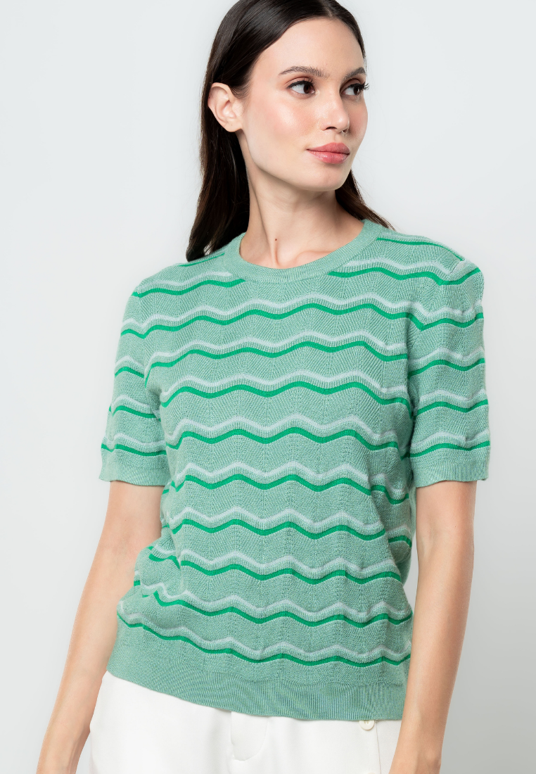 Joy Loose Fit ZigZag Flat Knit Top