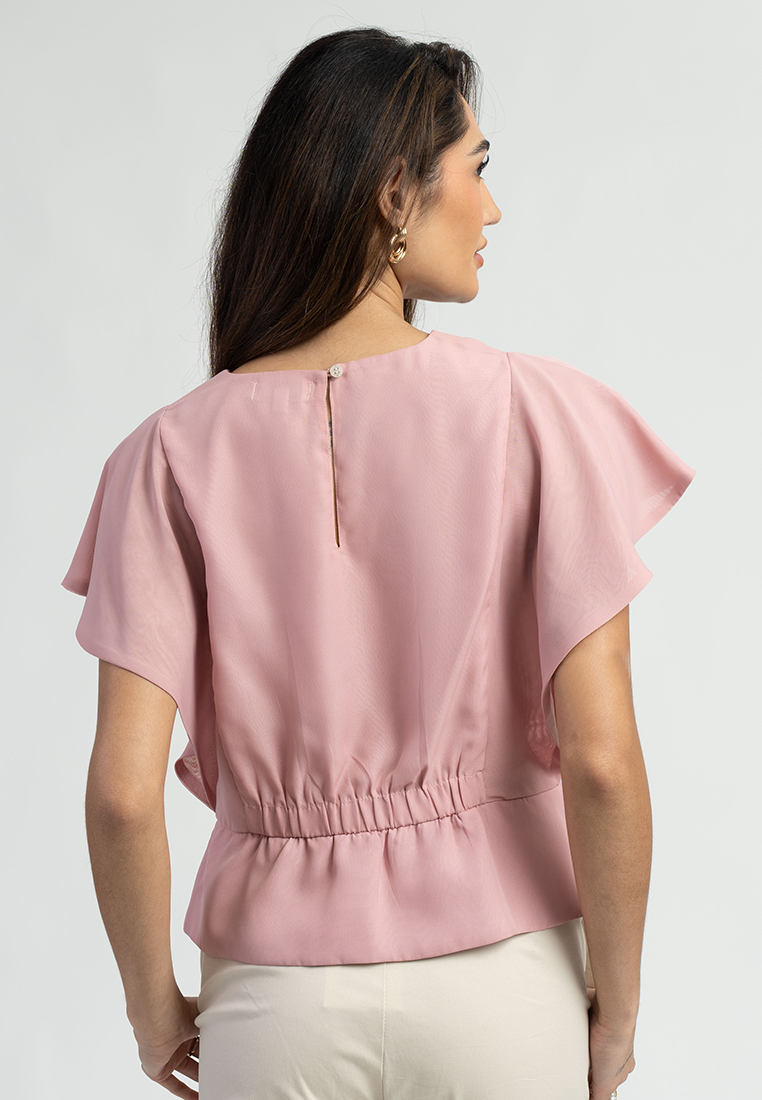 Aloura Peplum Black Blouse Top