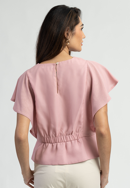 Aloura Peplum Black Blouse Top