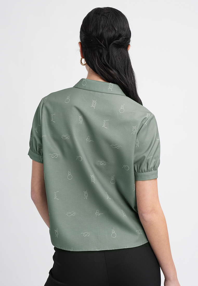 Cady Collared Button-Up Top