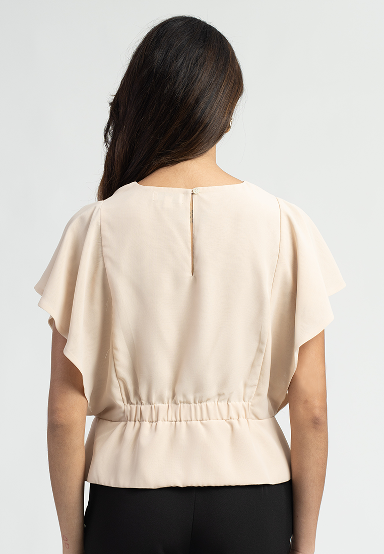 Aloura Peplum Black Blouse Top