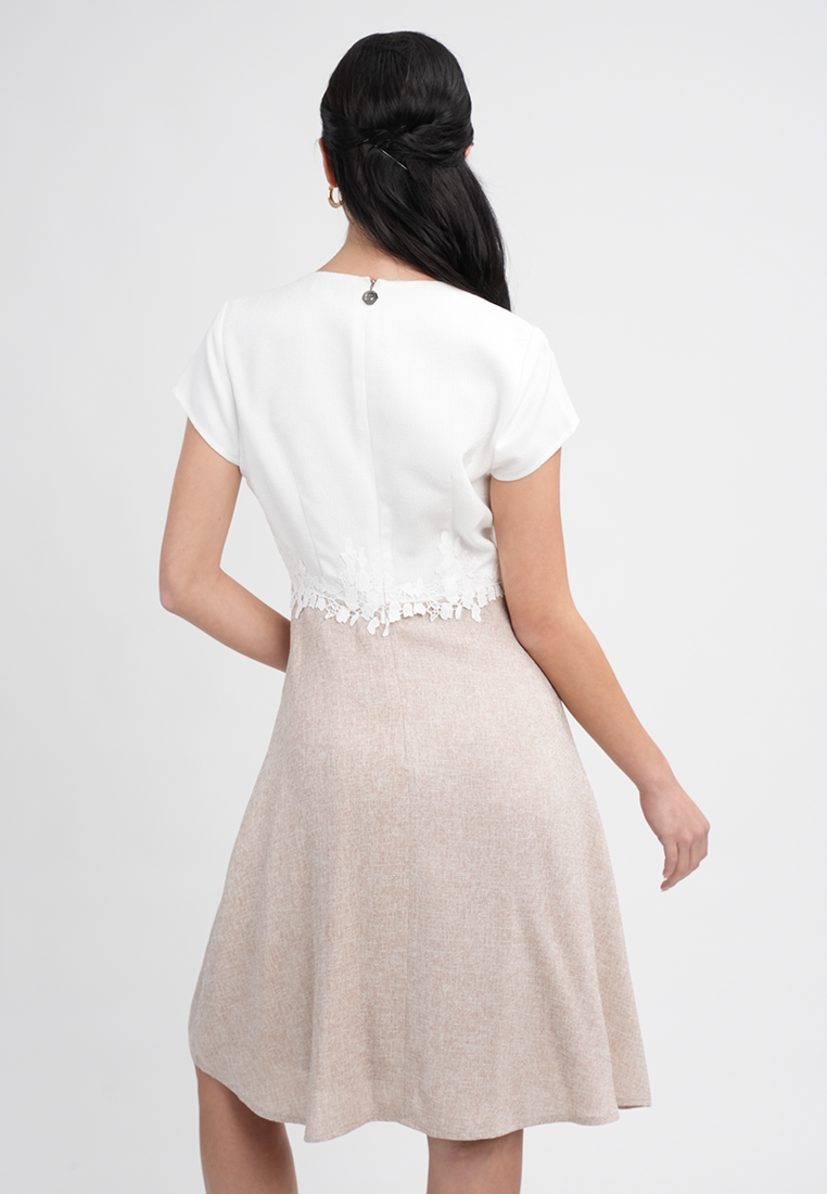 Kylie Elegant Two-Tone A-Line Dress