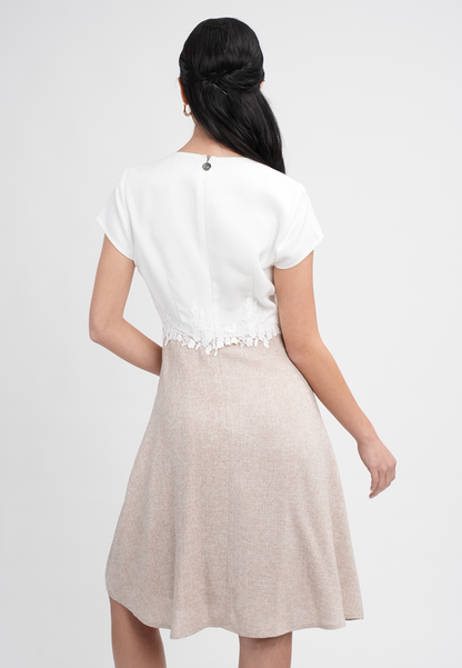 Kylie Elegant Two-Tone A-Line Dress