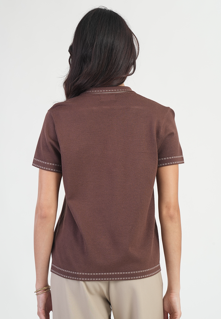 Charmie Contrast-Stitch Utility Top