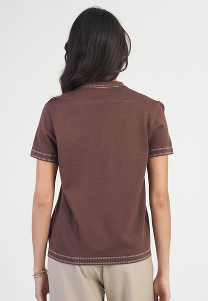 Charmie Contrast-Stitch Utility Top