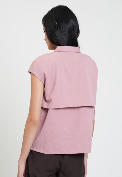 Danielle Cap Sleeve Collared Top