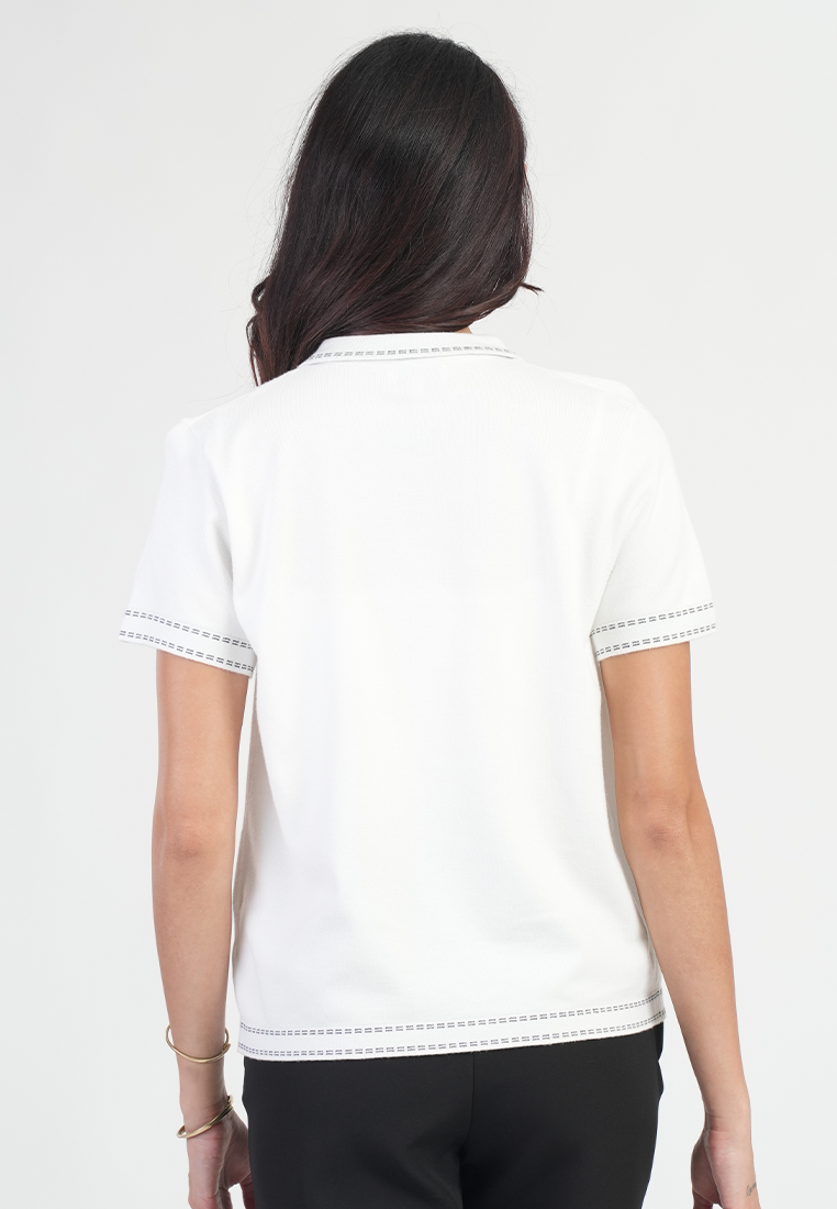 Charmie Contrast-Stitch Utility Top