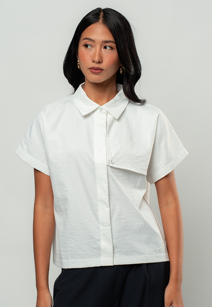 Katrine Asymmetric Collared Top