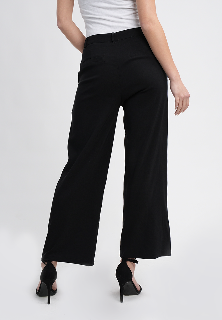 Hannah High-Waisted Wide Leg Belted Trousers