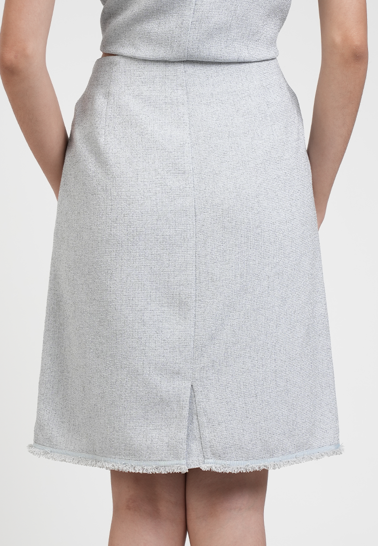 Solana Tweed Skirt with Pocket Accents