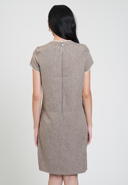 Eleanor Crew Neck Pocket Detail Shift Dress