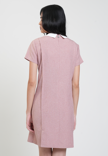 Dioone Flap Pocket Shift Dress with Collar