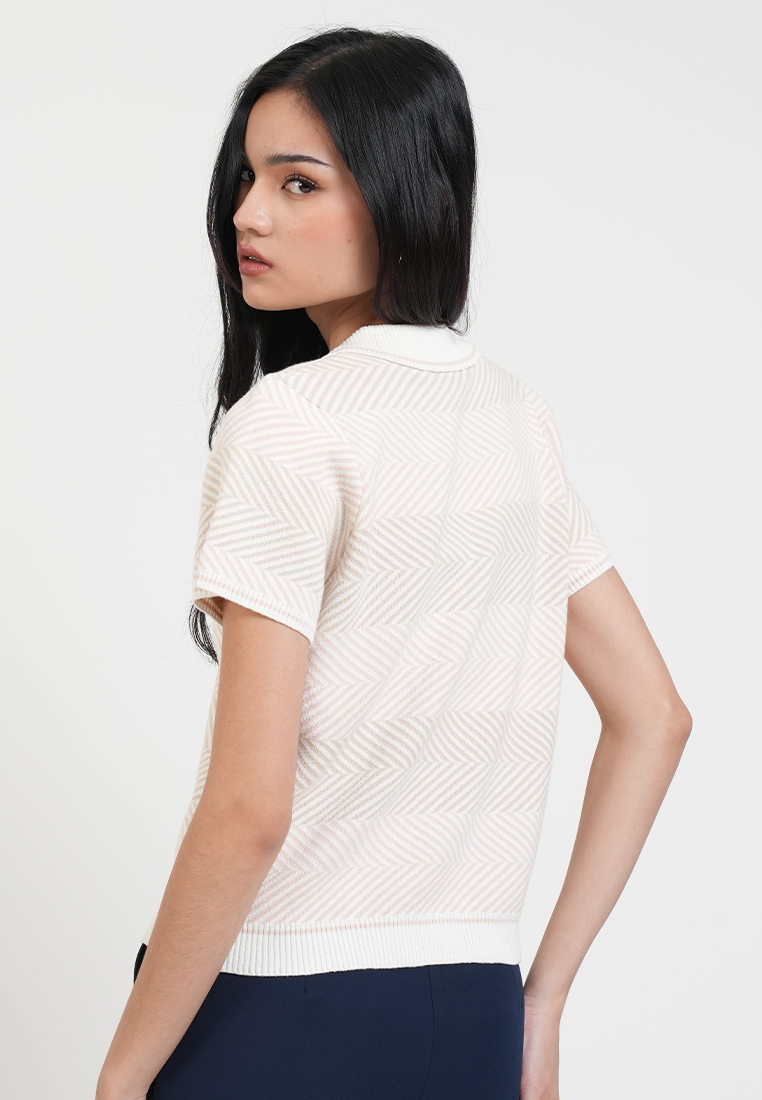 Sophie Short Sleeve Textured Polo Knit