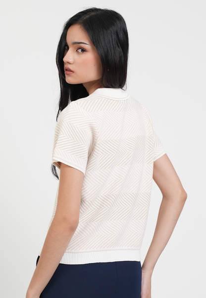 Sophie Short Sleeve Textured Polo Knit
