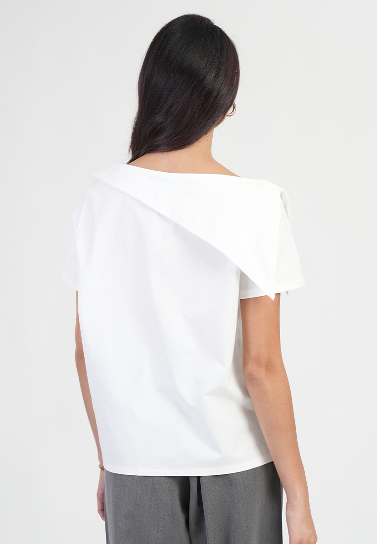 Blythe Asymmetric Cape Sleeve Top