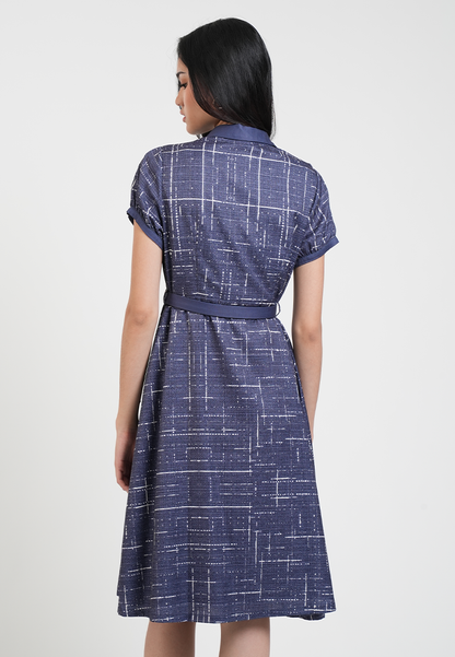 Adele Belted Collared A-Line Dress