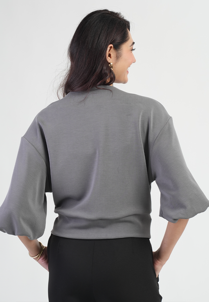 Lunavelle Dolman Sleeve Zip-Up Knit Jacket