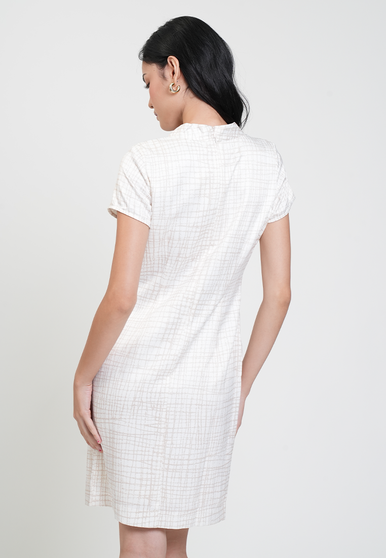 Aleena Grid Print Sheath Dress