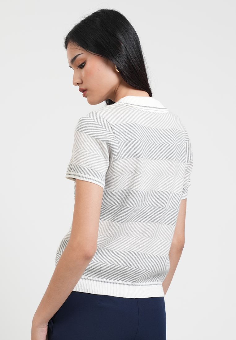 Sophie Short Sleeve Textured Polo Knit