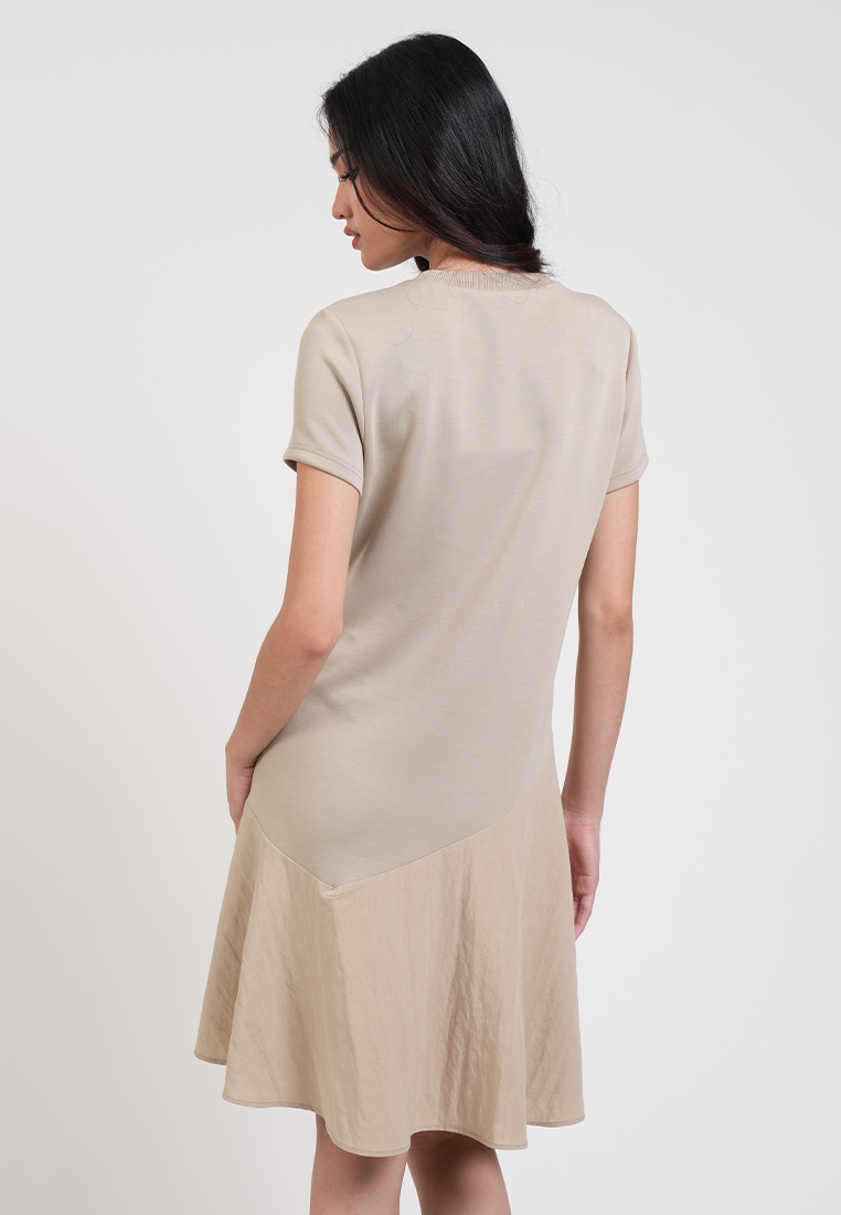 Crystal Modern Diagonal Seam A-Line Dress