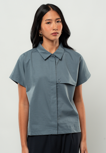 Katrine Asymmetric Collared Top