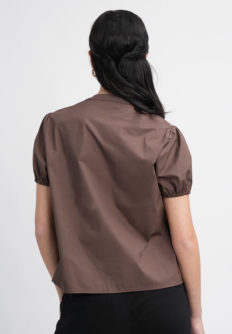 Sarah Button-Down Puff Sleeve Blouse