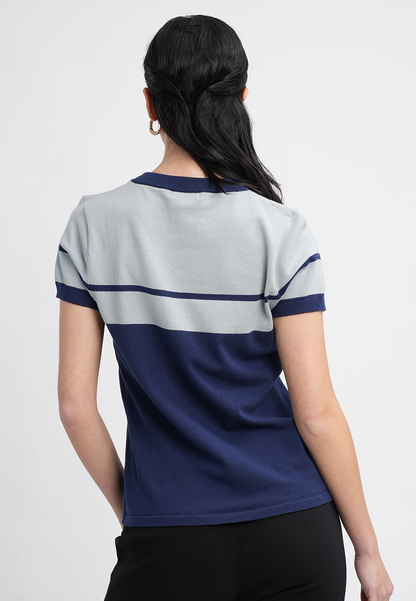 Charlene Monochrome Short Sleeve Knit Top