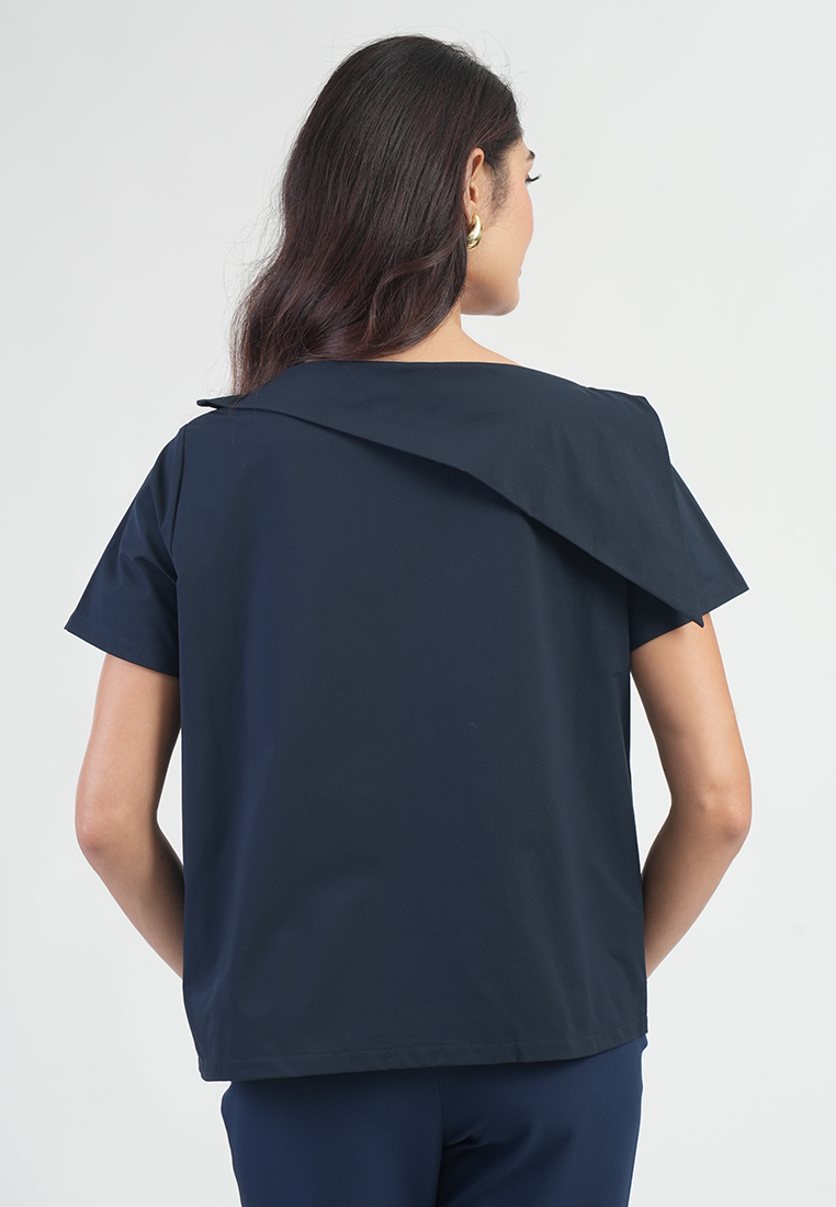 Blythe Asymmetric Cape Sleeve Top