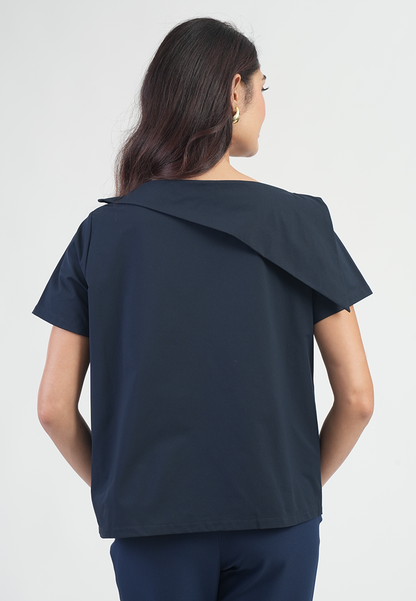 Blythe Asymmetric Cape Sleeve Top