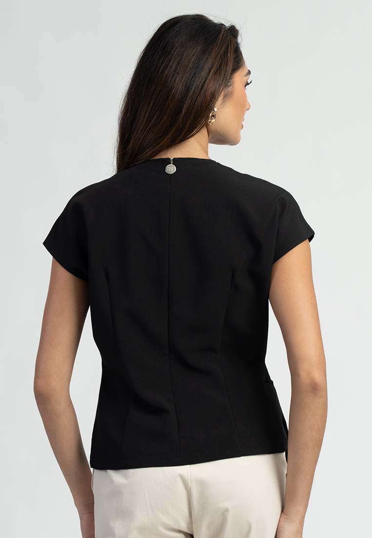 Celestine Dolman Sleeve Top with Abstract Buckle Belt