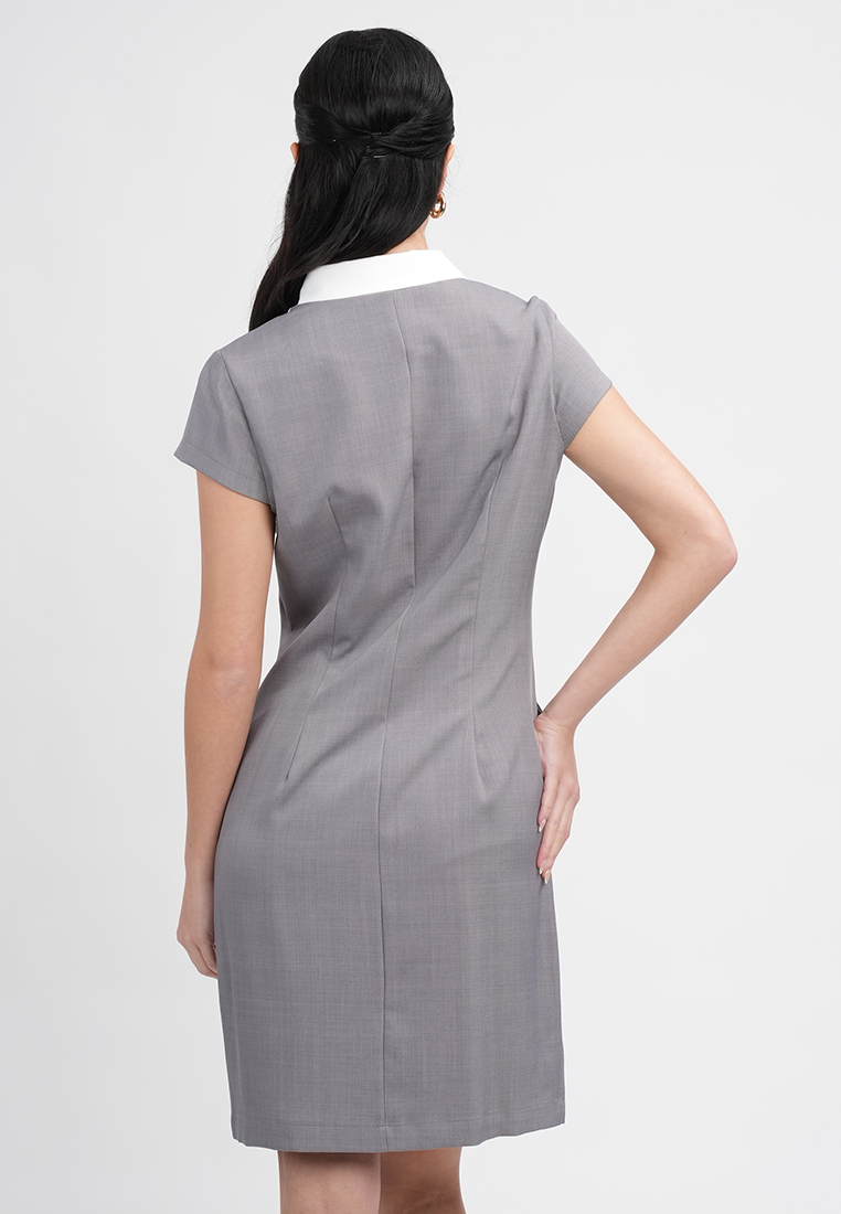 Nina Double-Breasted Collared Sheath Dress