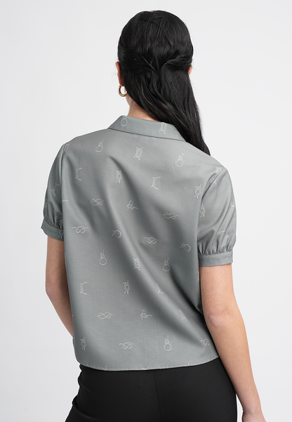 Cady Collared Button-Up Top