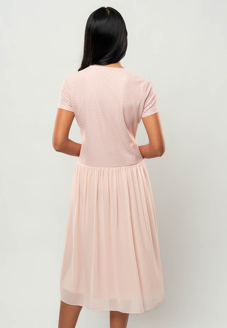Marielle Textured Dropwaist Midi Dress