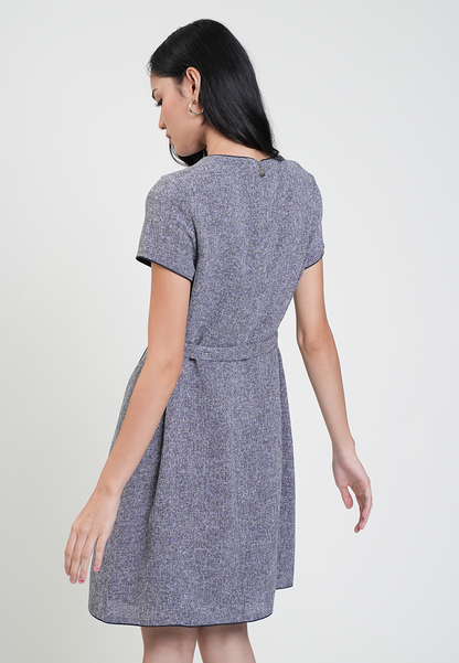 Reena Belted Piping Detail Dress