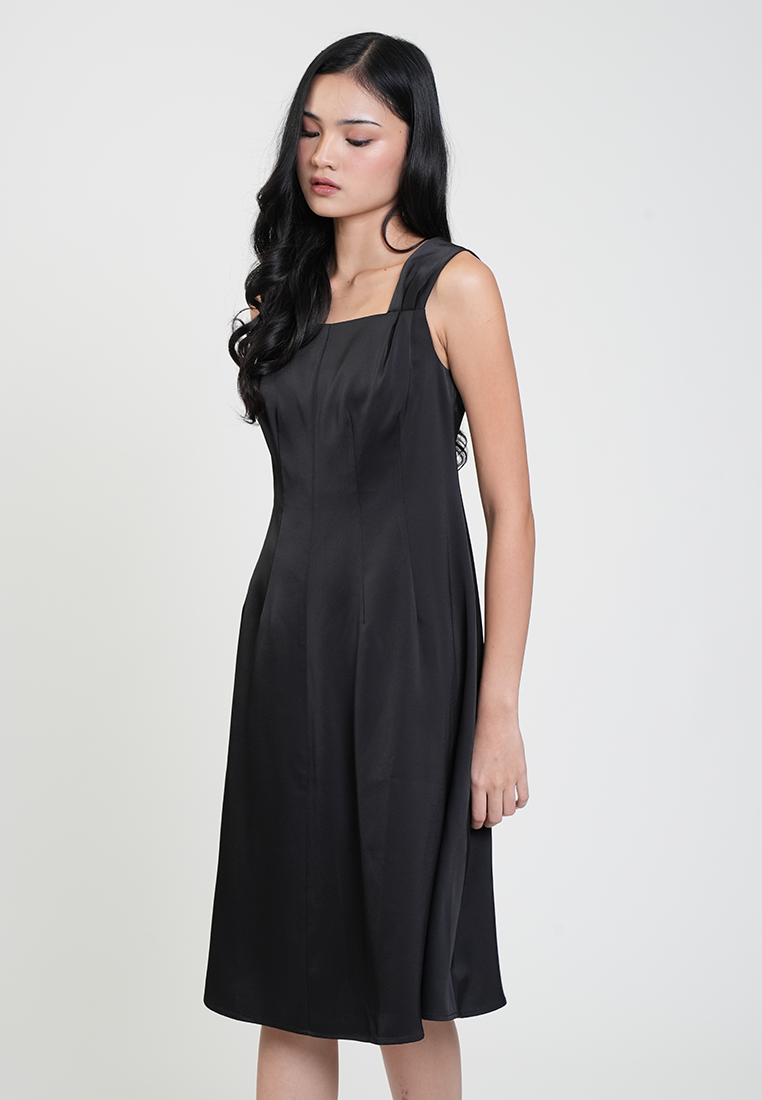 Genevieve Sleeveless Square-Neck Dress