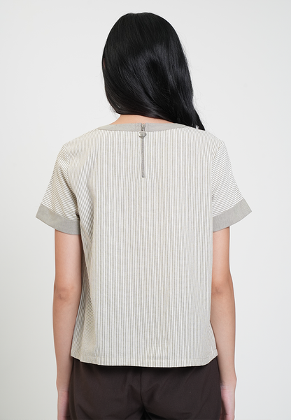 Kaycee Contrast Collar Boxy Top