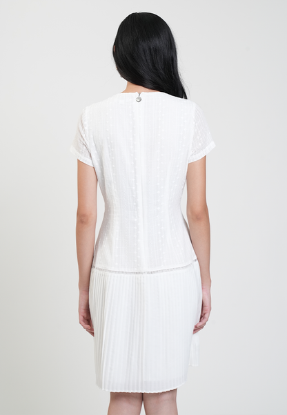 Skye Eyelet Pleated Drop Waist Dress