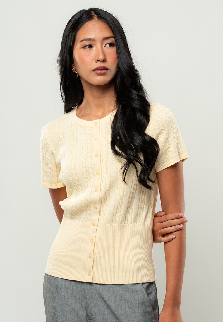 Lilly Classic Cable Knit Cardigan Top