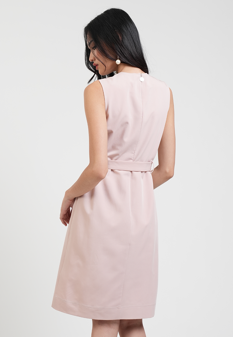 Callista Belted Sleeveless Dress