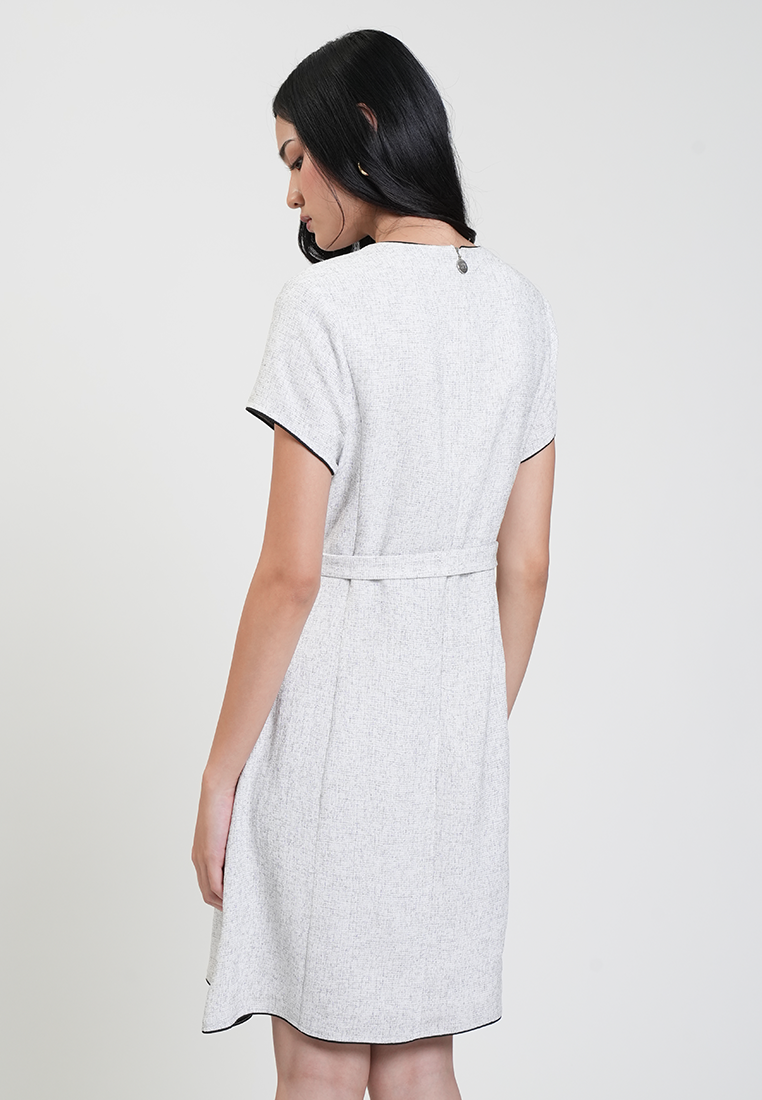 Reena Belted Piping Detail Dress